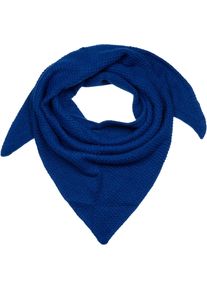 Strickschal styleBREAKER "Strick Dreiecktuch Reiskorn Strickmuster", Damen, blau (dunkelblau), Obermaterial: 70% Viskose CV. 30% Wolle WO., Modisch, Modet&uuml;cher Strickschal