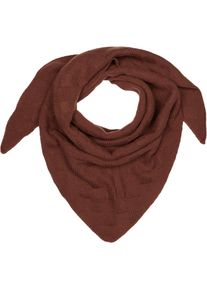 Strickschal styleBREAKER "Strick Dreiecktuch Schachbrett Strickmuster", Damen, braun (dunkelbraun), Obermaterial: 80% Viskose CV. 20% Wolle WO., Modisch, Modet&uuml;cher Strickschal