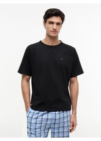 T-Shirt, Damen, Gr. M (50), schwarz, Jersey, Obermaterial: 100% Baumwolle, Tommy Hilfiger Underwear, normal normal, Rundhals, Shirts T-Shirt, strukturiert, mit Raglan&auml;rmeln