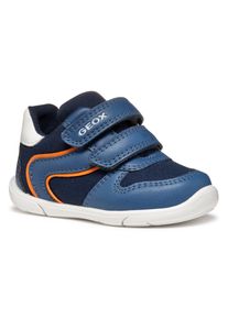 Lauflernschuh Geox "B ZAPITO BOY", Jungen, Gr. 22, blau (blau, orange), Synthetik, Textil, Schuhe Lauflernschuh, Freizeitschuh, Babyschuh, Klettschuh mit modischem Farbeinsatz