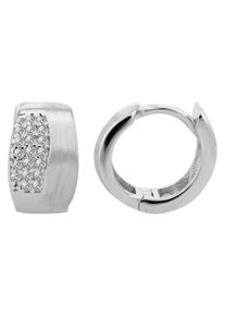 Adelia&acute;s Paar Creolen ADELIA&acute;S "Damen Ohrringe &iquest; Klappcreole aus 925 Silber mit Zirkonia", silber, Ohrringe, Damen, Silber 925 (Sterlingsilber), Paar Creolen