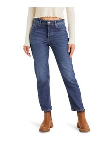 Relax-fit-Jeans Roxy "Patti Straight Mid", Damen, Gr. 31(XXL), medium blau, Obermaterial: 79% Walkfrottier, 20% Walkfrottier, 1% Elasthan;, Jeans Relax-fit-Jeans