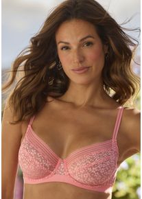 B&uuml;gel-BH Nuance, Damen, Gr. 95, Cup F, orange (koralle), Spitze, Obermaterial: 92% Polyamid, 8% Elasthan, BHs B&uuml;gel-BH, aus weicher Jacquardspitze mit edlem Herz-Accessorie, Dessous