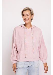 Kapuzensweatshirt Zhrill "ZHXENIA Nicki Kap-Sweat", Damen, Gr. XL, pink, Nicki, Obermaterial: 100% Baumwolle, unifarben, l&auml;ssig geschnitten h&uuml;ftbedeckend, Rundhals, Flachstrickb&uuml;ndchen, Sweatshirts Kapuzensweatshirt, in Nicki-Qualit&auml;t mit Strick-Kordeln