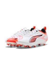 Fu&szlig;ballschuh Puma "ULTRA 5 PLAY FG/AG JR", Kinder, Gr. 36, wei&szlig; (Puma wei&szlig;, Puma schwarz, glowing rot), Synthetik, Schuhe Fu&szlig;ballschuh, f&uuml;r Rasenpl&auml;tze, f&uuml;r Jugendliche
