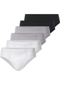 Slip Babista "6er Pack Sportslip VERANETTI", Herren, Gr. XXL, wei&szlig; (wei&szlig; schwarz grau), Obermaterial: 95% Baumwolle CO. 5% Elasthan EL., Unterhosen Slip