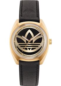 Quarzuhr adidas originals "EDITION ONE", schwarz (schwarz, goldfarben), Armbanduhren, Damen, Quarzuhr, Armbanduhr, Damenuhr, Herrenuhr, unisex, analog, Lederarmband