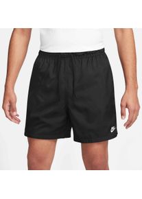 Shorts Nike Sportswear "Nike Club Men's Woven Flow Shorts", Herren, Gr. L, N-Gr, schwarz, wei&szlig;, Web, Obermaterial: 100% Polyester, unifarben, kniefrei, Hosen Shorts, aus leichtem Webmaterial mit Mesh-Futter, pflegeleicht, elastisch