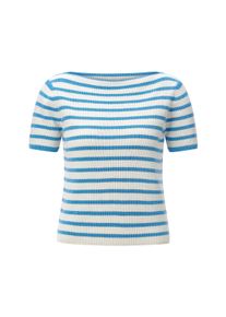 T-Shirt RICHROYAL, Damen, Gr. M, sailor sky, Single Jersey, Obermaterial: 100% Baumwolle, gestreift, regular fit taillenbedeckt, U-Boot-Ausschnitt, eingesetzt gerader Abschluss, Shirts T-Shirt, Regular fit mit U-Boot-Ausschnitt