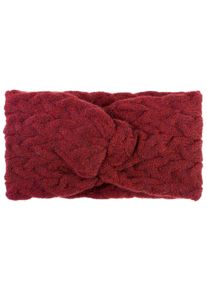Stirnband styleBREAKER "Strick Stirnband mit Zopfmuster und Twist Knoten", Damen, rot (bordeaux, rot), Obermaterial: 100% Polyacryl PAN., Modisch, M&uuml;tzen Stirnband