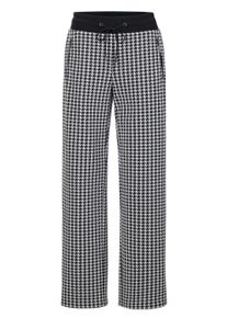 Schlupfhose GOLDNER "Kurzgr&ouml;&szlig;e Moderne Viskosehose mit Jacquardmuster", Damen, Gr. 21, K-Gr, schwarz (schwarz, gemustert), Obermaterial: 70% Polyester PES. 25% Viskose CV. 5% Elasthan EL., Hosen Schlupfhose