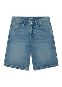 Jeansbermudas s.Oliver JUNIOR, Jungen, Gr. 134, N-Gr, blau used, Denim/Jeans, Obermaterial: 98% Baumwolle, 2% Elasthan, unifarben, normal kniefrei, Jeans Jeansbermudas, mit Stretch, f&uuml;r Girls