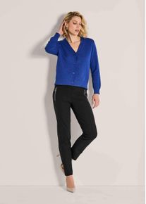 Madeleine Mode Stoffhose MADELEINE "Schlupfhose Schmale Stretchhose mit Zier-Zipper", Damen, Gr. 38, N-Gr, schwarz, Obermaterial: 88% Polyamid PA. 12% Elasthan EL., Hosen Stoffhose