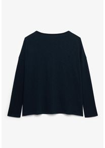 Langarmshirt Superdry "STUDIOS BOAT NECK SLUB LS TOP", Damen, Gr. L, eclipse navy, Single Jersey, Obermaterial: 60% Baumwolle, 40% Lyocell, unifarben, oversize normal, Rundhals, Shirts Langarmshirt, Baumwollmischung, oversize