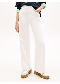 Loose-fit-Jeans Tommy Jeans "CLAIRE HR WD BJ4199", Damen, Gr. 26, L&auml;nge 32, denim wei&szlig;, Denim/Jeans, Obermaterial: 92% Baumwolle, 8% Polyester, unifarben, weit, Jeans Loose-fit-Jeans