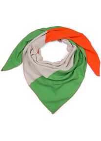 Dreieckstuch styleBREAKER "3-Farbiges Musselin Dreieckstuch", Damen, gr&uuml;n (gr&uuml;n, orange, hellgrau), Obermaterial: 100% Baumwolle CO., Modisch, Modet&uuml;cher Dreieckstuch
