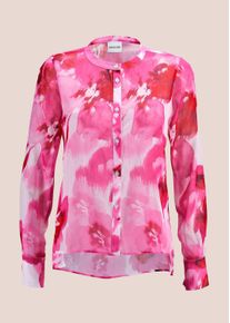 Madeleine Mode Langarmbluse MADELEINE "Bluse Rundhals-Bluse mit Unikat-Print", Damen, Gr. 40, pink (pink, multicolor), Obermaterial: 100% Polyester PES., Modern, gerade, Blusen Langarmbluse