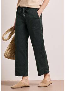 Paperbag-Hose Street One, Damen, Gr. 46, L&auml;nge 28, pine grove gr&uuml;n, Web, Obermaterial: 98% Baumwolle, 2% Elasthan, unifarben, loose fit kn&ouml;chelfrei, Hosen Paperbag-Hose, mit elastischem Bund