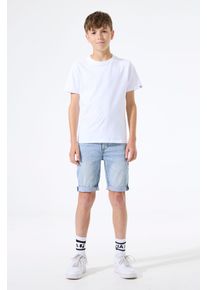 Jeansshorts Garcia "Tavio", Jungen, Gr. 164, N-Gr, bleached, Denim/Jeans, Obermaterial: 99% Baumwolle, 1% Elasthan, Jeans Jeansshorts, mit Used-Effekten