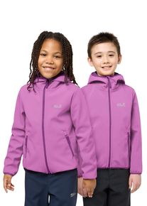 Softshelljacke Jack Wolfskin "FOURWINDS JACKET KIDS", Jungen, Gr. 176, foxglove, Softshell, Obermaterial: 100% Polyester. Innenseite: 100% Polyester, hoch geschlossener Ausschnitt, eingefasste Kante, Jacken Softshelljacke