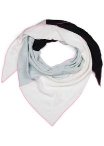Dreieckstuch styleBREAKER "3-Farbiges Musselin Dreieckstuch", Damen, schwarz (schwarz, hellgrau, wei&szlig;), Obermaterial: 100% Baumwolle CO., Modisch, Modet&uuml;cher Dreieckstuch