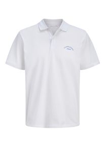 Jack & Jones Poloshirt JACK & JONES "JJCOLLEGE LOGO POLO SS", Herren, Gr. M, hellwei&szlig;, Jersey, Obermaterial: 100% Baumwolle, unifarben, regular fit, Shirts Poloshirt