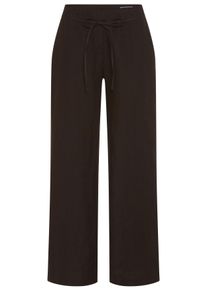 Leinenhose MAC "CHIARA BELT", Damen, Gr. 44, L&auml;nge 34, truffle braun, Obermaterial: 100% Leinen, weit kn&ouml;chellang, Hosen Leinenhose, Sommerhose Wide Fit, mit geradem, weitem Bein