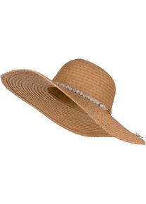 Sonnenhut styleBREAKER "Papierstroh Sonnenhut Perlen Hutband", Herren, braun, Obermaterial: 100% Papierstroh PAS., Modisch, H&uuml;te Sonnenhut