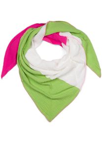 Dreieckstuch styleBREAKER "3-Farbiges Musselin Dreieckstuch", Damen, pink (pink, wei&szlig;, gr&uuml;n), Obermaterial: 100% Baumwolle CO., Modisch, Modet&uuml;cher Dreieckstuch