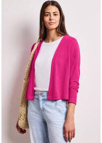 Strickjacke Street One "Style Nette", Herren, Gr. 42, magenta dream, Jersey, Obermaterial: 60% Viskose, 40% Polyester, normal h&uuml;ftbedeckend, V-Ausschnitt, abgerundeter Saum, Strickjacken Strickjacke, in offener Passform