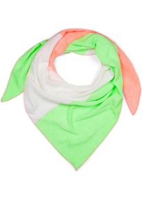 Dreieckstuch styleBREAKER "3-Farbiges Musselin Dreieckstuch", Damen, gr&uuml;n (neongr&uuml;n, neonorange, wei&szlig;), Obermaterial: 100% Baumwolle CO., Modisch, Modet&uuml;cher Dreieckstuch