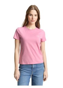 T-Shirt Tom Tailor Denim, Damen, Gr. XL, soft blush rose, Jersey, Obermaterial: 100% Baumwolle, bedruckt, regular fit normal, Rundhals, Shirts T-Shirt, mit Print