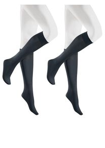 Kniestr&uuml;mpfe Hudson "SIMPLY 40 2-PACK", Damen, Gr. 39-42, marine, Baumwollmischung, normal, Socken Kniestr&uuml;mpfe, Semi-blickdicht und matt