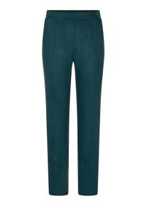 Chinohose GOLDNER "Kurzgr&ouml;&szlig;e Hose LOUISA in Veloursleder-Optik", Damen, Gr. 27, K-Gr, gr&uuml;n (dunkelgr&uuml;n), Obermaterial: 95% Polyester PES. 5% Elasthan EL., Hosen Chinohose
