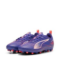 Fu&szlig;ballschuh Puma "ULTRA 5 PLAY MG JR", Kinder, Gr. 38,5, blau (lapis lazuli, Puma wei&szlig;, sunset glow), Synthetik, Schuhe Fu&szlig;ballschuh, f&uuml;r Kunstrasenpl&auml;tze, f&uuml;r Jugendliche