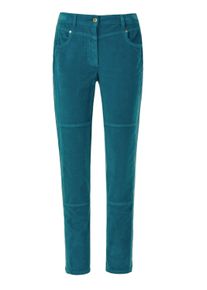 Schlupfhose GOLDNER "Kurzgr&ouml;&szlig;e Bequeme Samthose mit Wascheffekt", Damen, Gr. 24, K-Gr, blau (dunkelpetrol), Obermaterial: 98% Baumwolle CO. 2% Elasthan EL., Hosen Schlupfhose