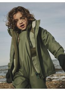 Regenmantel name it "NKNDRY10 Regenjacke und Hose im Set", Jungen, Gr. 116, gr&uuml;n (thyme), Web, Obermaterial: 100% Polyester, unifarben, regular fit normal, elastischer Bund, M&auml;ntel Regenmantel, unifarben, casual, regular fit, Kunstfaser, Web