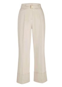 Culotte Alba Moda "Hose Hose", Damen, Gr. 42, N-Gr, beige (natur), Obermaterial: 97% Baumwolle CO. 3% Elasthan EL., Hosen Culotte