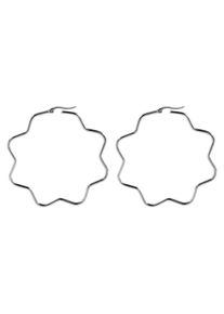 Adelia&acute;s Paar Creolen ADELIA&acute;S "Damen Ohrringe &iquest; Creole Blume aus Edelstahl", silber, Ohrringe, Damen, Edelstahl, Paar Creolen