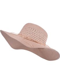 Sonnenhut styleBREAKER "Gro&szlig;er Sonnenhut mit Hutband und Schleife Strohhut", Herren, rosa (altrose), Obermaterial: 80% Papierstroh PAS. 20% Polyester PES., H&uuml;te Sonnenhut