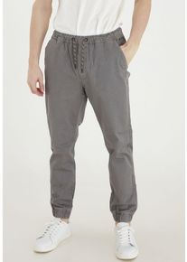 Chinohose Blend "Trousers BHNIMBU pants", Herren, Gr. 3XL, N-Gr, grau (granite), Web, Obermaterial: 97% Baumwolle, 3% Elasthan, unifarben, washed, comfort fit normal, Hosen Chinohose, mit Kordelzug und elastischem Bund