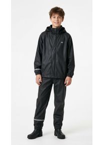 Regenmantel name it "NKNDRY10 Regenjacke und Hose im Set", Jungen, Gr. 146, schwarz, Web, Obermaterial: 100% Polyester, unifarben, regular fit normal, elastischer Bund, M&auml;ntel Regenmantel, unifarben, casual, regular fit, Kunstfaser, Web