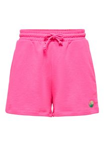 Sweatshorts Only "ONLMINNA SWEAT SHORTS CS SWT", Damen, Gr. L, N-Gr, knockout pink detail:Only badge, Sweatware, Obermaterial: 65% Polyester, 35% Baumwolle, unifarben, regular fit kurz, Hosen Sweatshorts, Materialmix, regular fit