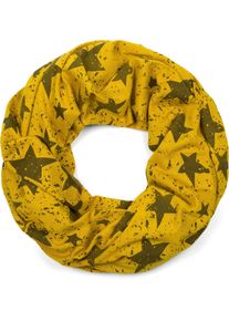 Loop styleBREAKER "Loop Schal mit Sterne Splat Style Print", Damen, gelb (curry), Obermaterial: 50% Viskose CV. 50% Polyester PES., Modisch, Modet&uuml;cher Loop