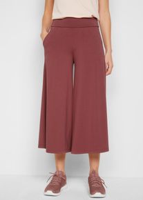 Culotte bonprix, Damen, Gr. 52/54 (XXL), N-Gr, lila (softbeere), Obermaterial: 64% Polyester, 32% Viskose, 4% Elasthan, loose fit, Hosen Culotte, mit breitem Komfortbund, lockere Passform, extraweite Beine