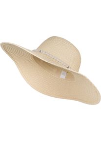 Sonnenhut styleBREAKER "Papierstroh Sonnenhut Perlen Hutband", Herren, beige, Obermaterial: 100% Papierstroh PAS., Modisch, H&uuml;te Sonnenhut