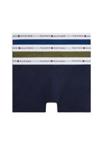 Trunk, Damen, Gr. L (52), 3 Stk., army gr&uuml;n, wedge blau, pitch blau, Webqualit&auml;t, Obermaterial: 95% Baumwolle, 5% Elasthan, Tommy Hilfiger Underwear, k&ouml;rpernah, Unterhosen Trunk, K&ouml;rpernahe Passform mit elastischem Bund