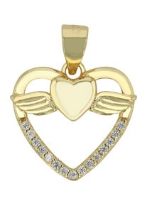 Adelia&acute;s Herzanh&auml;nger ADELIA&acute;S "Damen Anh&auml;nger &iquest; Fl&uuml;gel Herzanh&auml;nger aus 925 Silber", gold, Schmuckanh&auml;nger, Damen, Herzanh&auml;nger