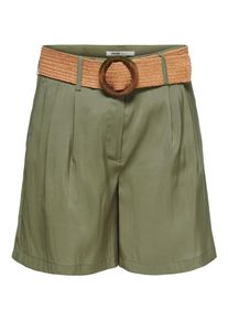 Shorts Only "ONLIBIZA HW BELT SHORTS PNT", Damen, Gr. XL, N-Gr, mermaid, Obermaterial: 88% Modal, 12% Polyester, unifarben, regular fit kurz, Hosen Shorts, Materialmix, regular fit, High Waist