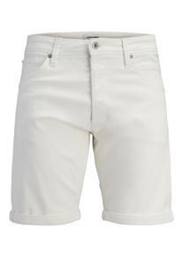 Jack & Jones Bermudas JACK & JONES "JJIRICK JJFOX SHORTS AKM 340", Damen, Gr. L, N-Gr, wei&szlig;, Web, Obermaterial: 76% Baumwolle, 22% Polyester, 2% Elasthan, unifarben, regular fit knielang, Hosen Bermudas
